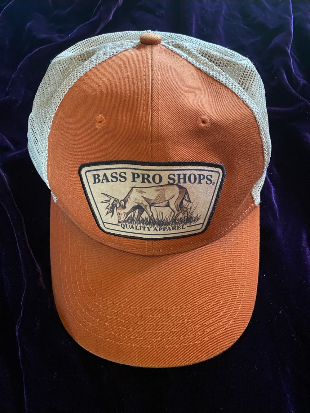 Bass Pro Shops Rust Orange and Cream Mesh Trucker Cap